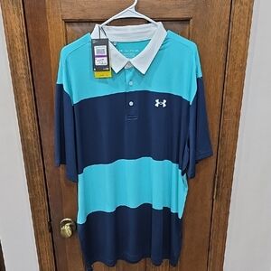Under Armour Men's Polo in Teal and Navy
